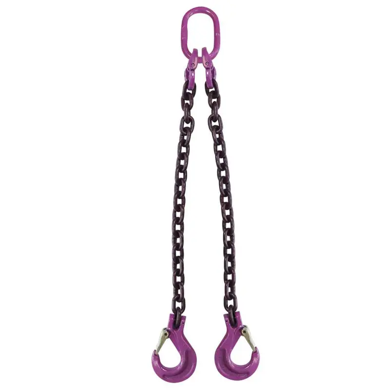 3/4" x 5' - 2 Leg Chain Sling w/ Sling Hooks - Grade 100