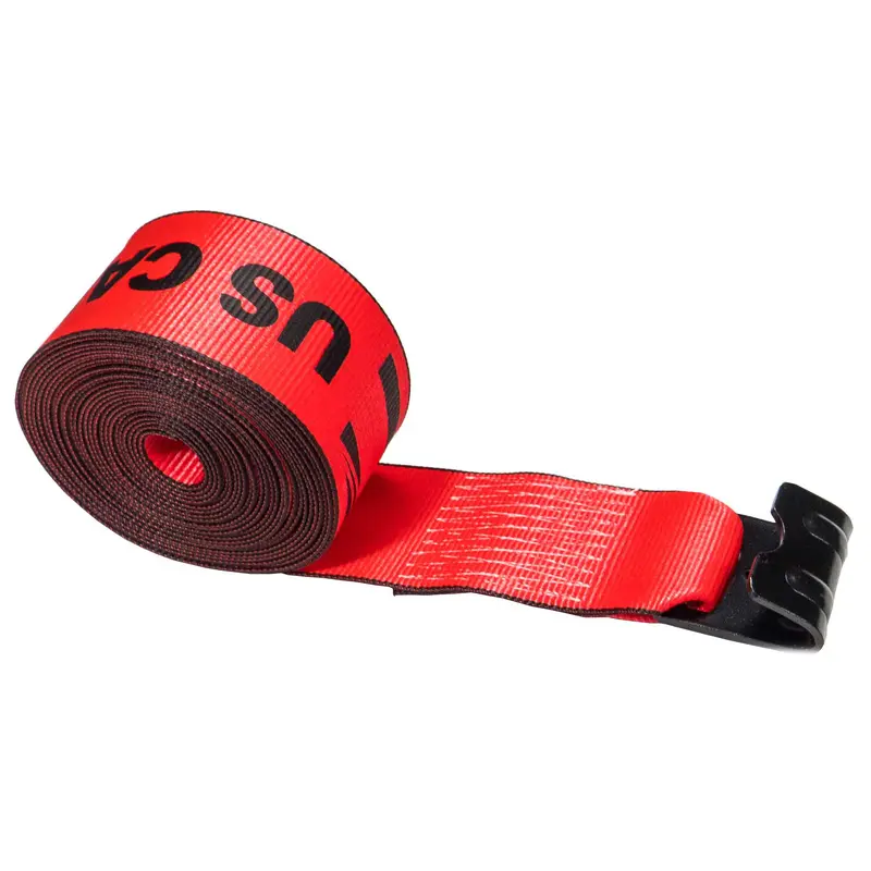 4" x 30' Winch Strap with Flat Hook | Red