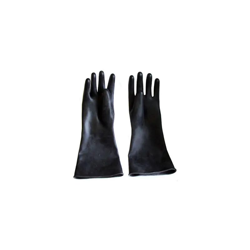 Industrial Black Natural Rubber Latex Gloves Unlined Chlorinated to harden  (ME103M)