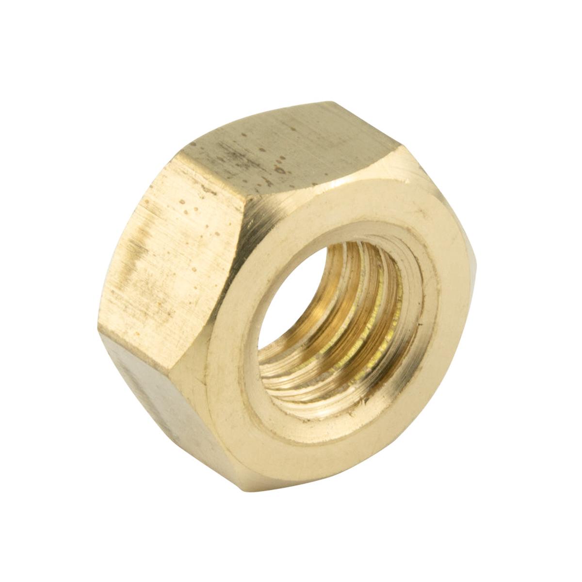 "Tenax" Hex Nut for Screw Pegs 2Ba Thread Brass, Nickel Plated