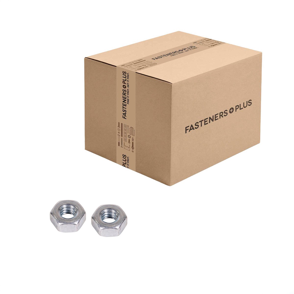Conquest 1/4" Grade 2 Hex Nut - Zinc Plated | Qty. 6,000 (Carton)