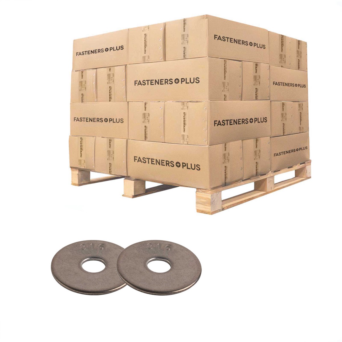 Conquest 3/8" x 1-1/2" Fender Washer - 316 Stainless Steel, .078" | Qty. 28,800 (Pallet)