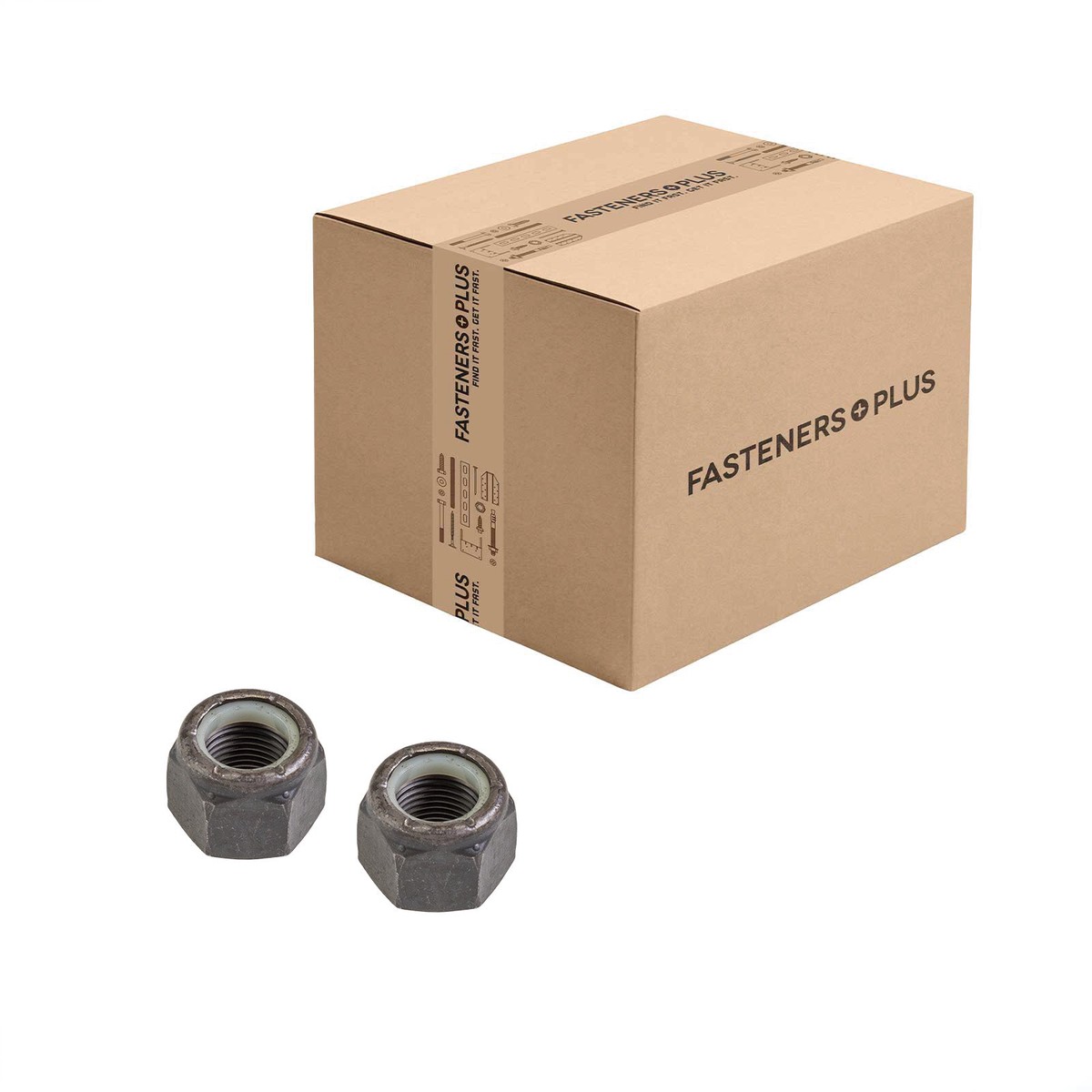 Conquest 5/8" Grade C NE Nylon Insert Locknut, Fine Thread - Plain | Qty. 500 (Carton)