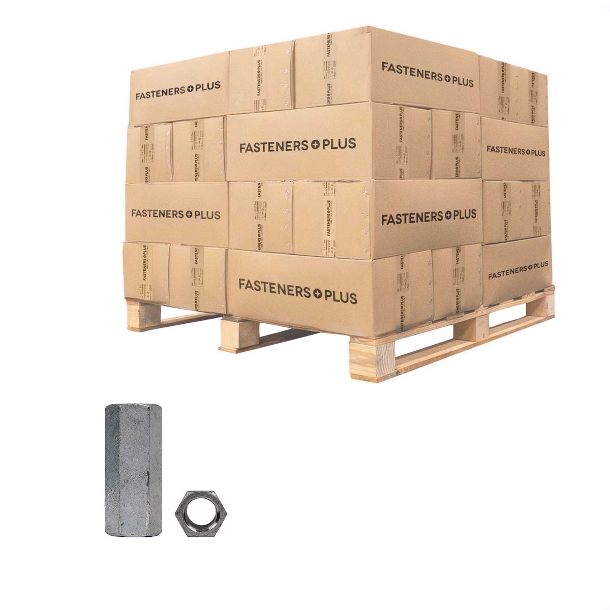 Conquest 5/8" x 2-1/8" A563 Coupling Nut - Hot Dip Galvanized | Qty. 9,000 (Pallet)